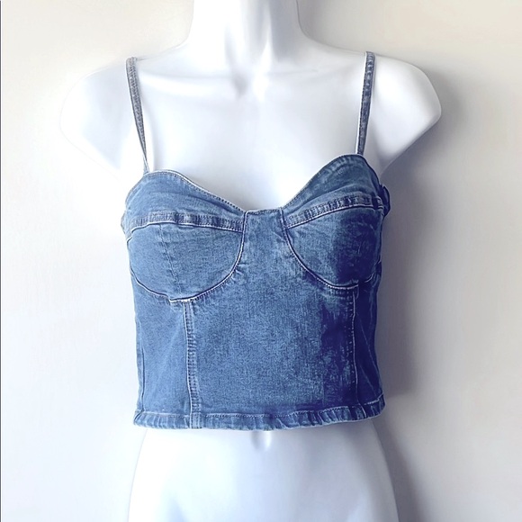 PacSun Blue Camisole Bustier Crop Top - Picture 10 of 10
